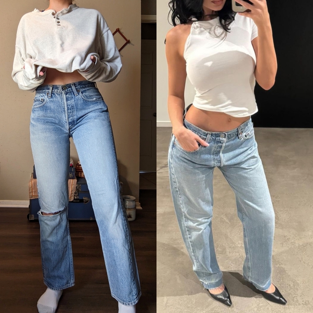 Levi's 501 Vintage Straight Leg Jeans Light Blue Wash Rare